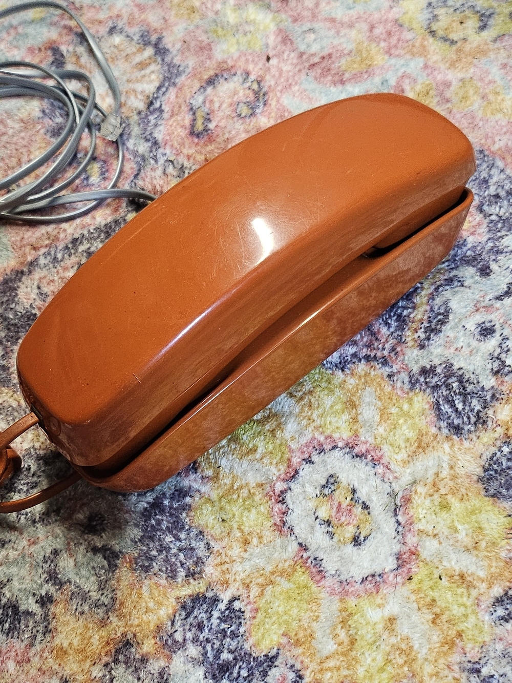 Retro Western Electric Orange Trimline Corded Telephone